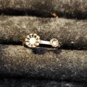 Elegant Silver Floral Stud Earrings